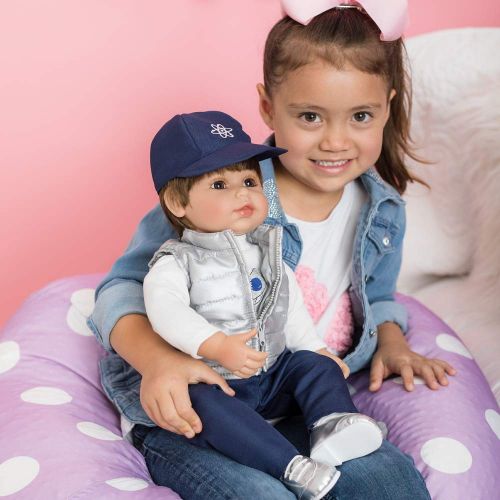 아도라 베이비 Adora ToddlerTime Doll Cosmic Boy 20 inch Toddler Baby Doll in CuddleMe Vinyl, Realistic Lifelike Weighted Cloth Body, Brown Hair & Brown Eyes