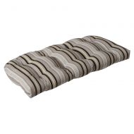 Pillow Perfect Indoor/Outdoor Black/Beige Striped Wicker Loveseat Cushion