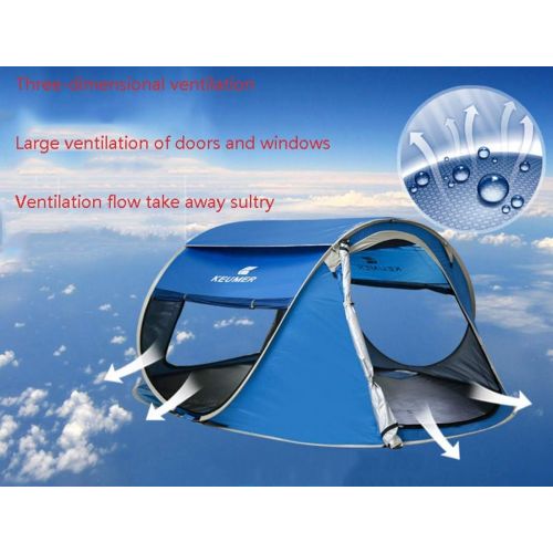  CCDYLQ Pop Up Tent 4 Person Camping, Beach Tent Sun Shelter for Baby with UV Protection - Automatic and Instant Setup Tent for Casual Family Camping Hiking