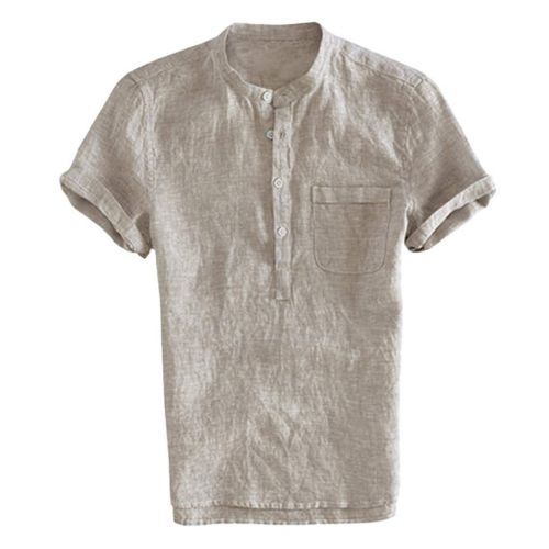  WWricotta Schuhe WWricotta Mens Baggy Cotton Linen SOID Color Short Sleeve Retro T Shirts Tops Blouse