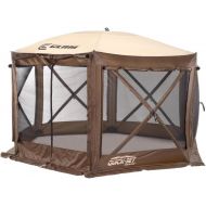 Quick Set 9882 Pavilion, 150 x 150-Inch Portable Popup Gazebo Tent Durable Shelter Bug and Rain Protection Easy Setup (7-9 Person), BrownBeige