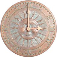 Whitehall Products Sunface Clock, Copper Verdi