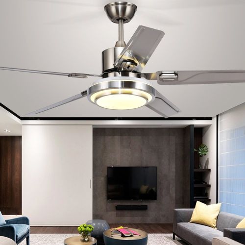  Andersonlight Brushed Steel Indoor Ceiling Fan, Light Kit with White Acrylic Glass and Remote (5-Blade), Dimmable WhiteWarm  Yellow Light, Quiet Variable Speed Home Improvement 4