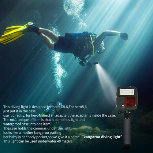  Amyove 40m Diving Light Dimmable LED Underwater Fill Light for GoPro Hero 6543+