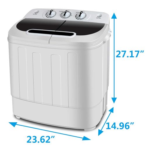  ZENY Portable Compact Mini Twin Tub Washing Machine 13lbs Capacity with Spin Dryer, Lightweight Small Laundry Washer for Apartments, Dorm Rooms,RVs
