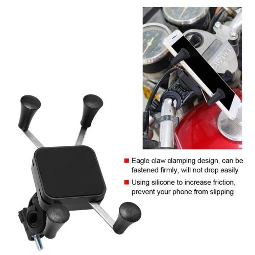  Acouto Motorcycle Phone Holder Adjustable Mobile Phone Holder Navigation Bracket Compatible with 3~6.5in Mobile Phone