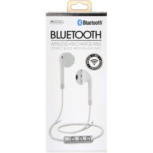  Sentry Industries Inc. Bluetooth Wireless Stereo Earbuds with Mic -White
