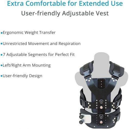프로 PROAIM Zest Electronic Power Stabilizer (5-15kg) with Flycam Vista-II Arm Vest | Dual Arm Body Mount Stabilization System for Sony Arri RED Film Cinema Broadcast Camera Camcorders