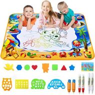 [아마존베스트]Toyard Doodle Mat, Large Aqua Magic Water Drawing Mat Toy Gifts for Boys Girls Kids Painting Writing Pad Educational Learning Toys for Toddler