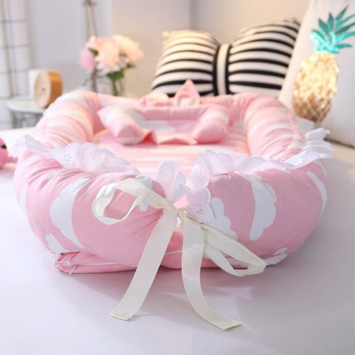  OUYAWEI Baby Detachable Mattress Baby Nest Newborn Babynest Sleep Bed(Rain cloud)