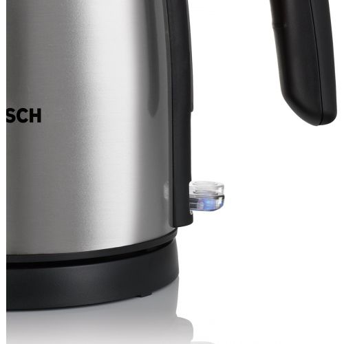 Bosch TWK7801 Wasserkocher in Edelstahl (2200 W maximal, 1,7 L, Abschaltautomatik, Kalkfilter), edelstahl / schwarz