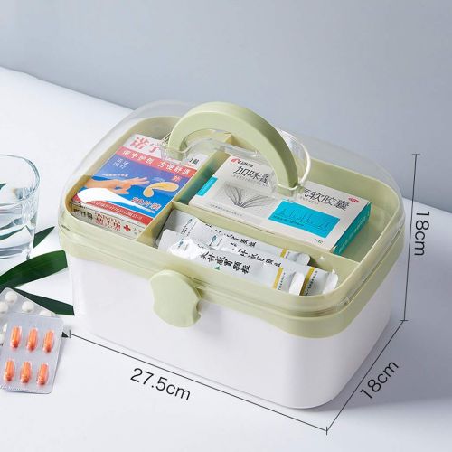  WCJ Household Simple Medicine Box Medicine Storage Box Portable Green Medical Box (Size : M)