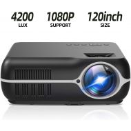 EVERYONE GAIN Android Wireless Projector,Portable HD LCD Movie Video Projector for Home Cinema TheaterComputerTVLaptopGamingSDiPad iPhoneAndroid Smartphone (Android Smart Version, White)