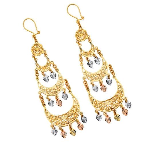  TOUSIATTAR JEWELERS TousiAttar Gold Chandelier Earrings 14k - Dangle Earring for Women - Unique Jewelry Gift for Her  light weight