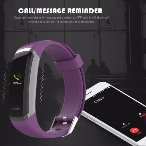  HQCC Intelligentes Sportarmband Bluetooth-Farbbildschirm Herzfrequenzschlaf, der Schrittzahler ueberwacht, Anruferinnerung, SMS-Benachrichtigung, intelligente Spurhaltungsuhr