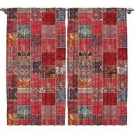 Ambesonne Oriental Tribal Pattern Design Picturesque Country Curtains for Bedroom Living Dining Room Kids Youth Room Curtains 2 Panels Set One of a Kind Silky Satin Window Treatmen