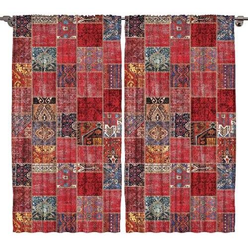  Ambesonne Oriental Tribal Pattern Design Picturesque Country Curtains for Bedroom Living Dining Room Kids Youth Room Curtains 2 Panels Set One of a Kind Silky Satin Window Treatmen