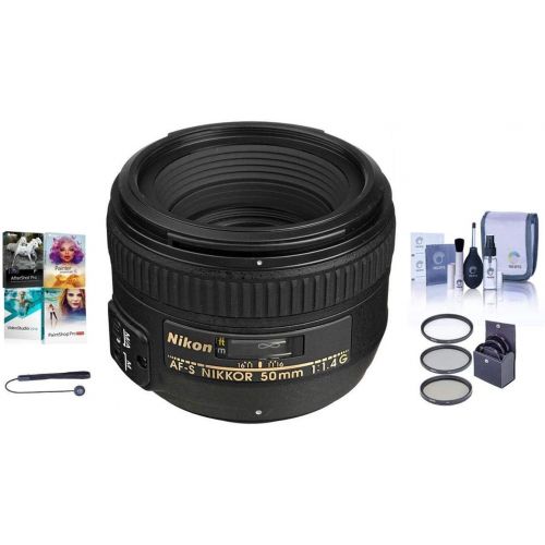  Nikon 50mm f1.4G AF-S NIKKOR Lens - USA. Warranty - Bundle with 58mm Filters & Pro Software