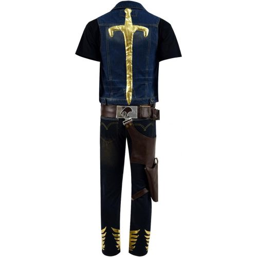  Very Last Shop Hot Movie Player 1 Z Denim Vest Costume with Golden Sword at The Back