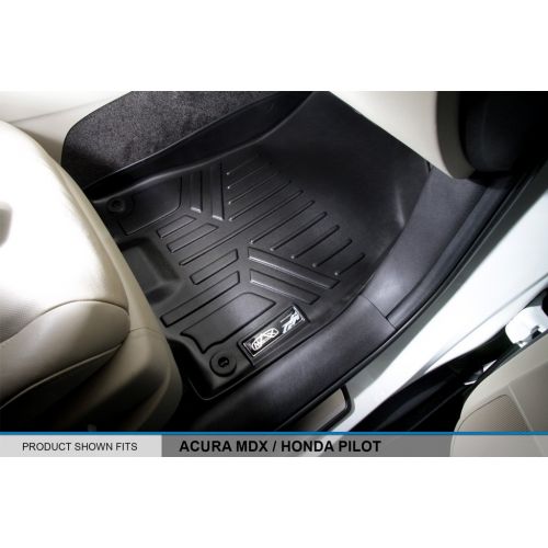  MAXLINER Floor Mats 2 Row Liner Set Black for 2014-2019 Acura MDX (No Hybrid Models)