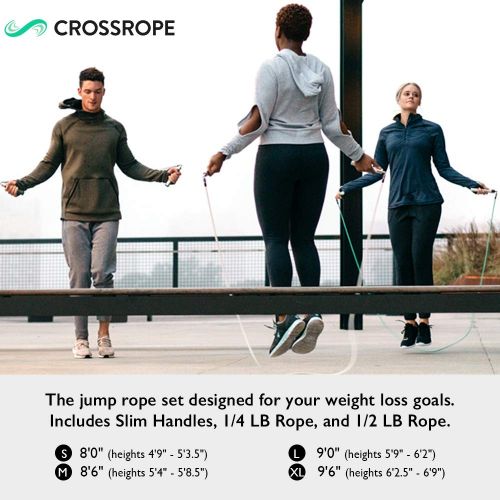  Crossrope Jump Rope Get Lean Set - Speed Rope + Strength Rope - Improve Fitness and Lose Weight in a Fun Workout - Meet Your Weight Loss Goals with a Gym You Can Take Anywhere
