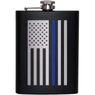 [아마존베스트]Rothco 1687 Stainless Steel Thin Blue Line Flag Flask, Law Enforcement Support