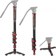 IFOOTAGE Camera Monopod Professional 59 Aluminum Telescoping Video Monopods with Tripod Stand Compatible for DSLR Cameras and Camcorders
