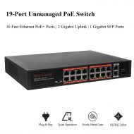 NexTrend 4 Ports PoE+ Switch with 2 Ethernet Uplink and Extend Function - 802.3at - 78W PoE Power Budget,Metal Housing,Fanless Design