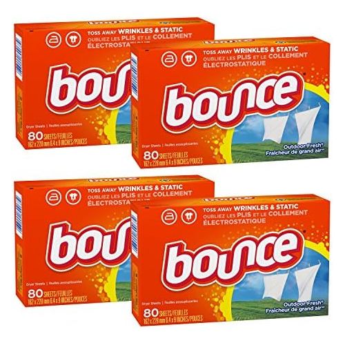  Bounce Fabric Softener Sheets, Outdoor Fresh, 80 Count (Pack of 4)