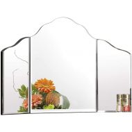 Tangkula Trifold Vanity Mirror, Tabletop Makeup Dressing Cosmetic Mirror with Beveled Edges