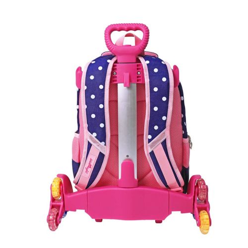  UEK Wheeled Backpack Cart,Aluminium Alloy Folding Trolley Cart for Backpack (Pink, 6 Wheels)