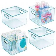 MDesign mDesign Deep Storage Organizer Container - for Kids/Child Supplies in Kitchen, Pantry, Nursery, Bedroom, Playroom - Holds Snacks, Bottles, Baby Food, Diapers, Wipes, Toys - 8 Cube,