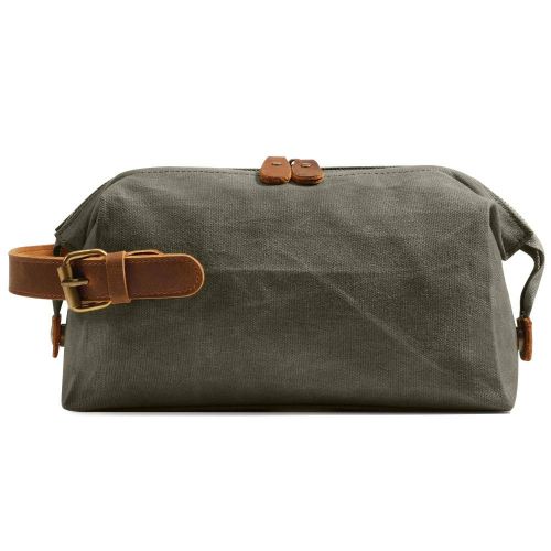  QSL 50 Set Toiletry Bag Travel Hand Bag Waterproof Canvas Storage Bag Vintage Cosmetic Bag Customizable (Color : Coffee, Size : 261015cm)