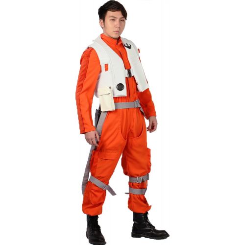  Xcoser xcoser Poe Dameron Costume Deluxe Orange Jumpsuit Suit Halloween Cosplay Outfit