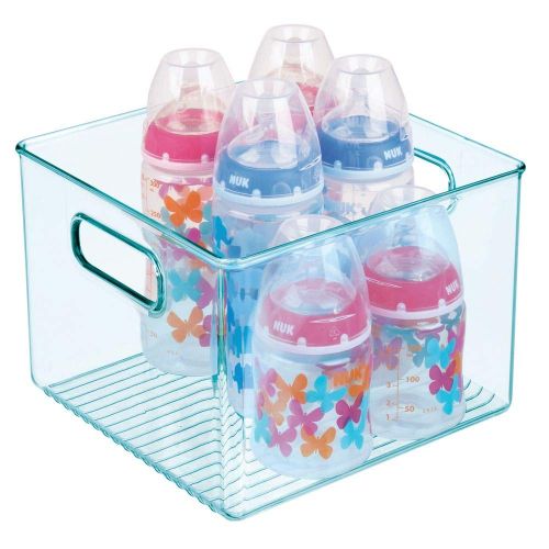  MDesign mDesign Deep Storage Organizer Container - for Kids/Child Supplies in Kitchen, Pantry, Nursery, Bedroom, Playroom - Holds Snacks, Bottles, Baby Food, Diapers, Wipes, Toys - 8 Cube,