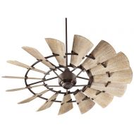 Quorum 96015-86 Indoor Windmill Ceiling Fan in Oiled Bronze with Weathered Oak Blades