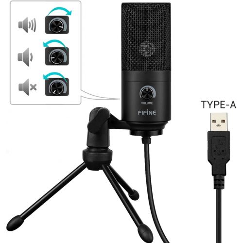  USB Microphone,Fifine Metal Condenser Recording Microphone For Laptop MAC Or Windows Cardioid Studio Recording Vocals, Voice Overs,Streaming Broadcast And YouTube Videos.(669B)