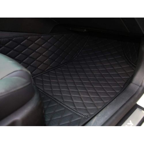  Worth-Mats Custom Fit Luxury XPE Leather Waterproof Floor Mat for Chevrolet Camaro RS 2013-2015 - Black with Black Stitching