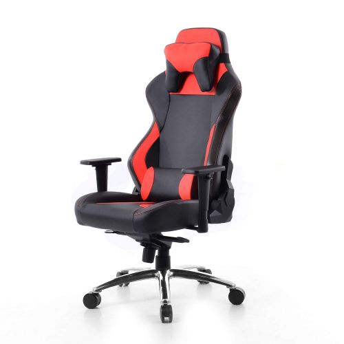  BTI Elite Series Ergonomic Reclining Gaming Chair with Steel Frame, Neck and Lumbar Support, Adjustable Height and Arms, RedBlack