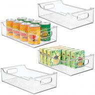 Brand: mDesign mDesign Wide Stackable Plastic Kitchen Pantry Cabinet, Refrigerator or Freezer Food Storage Bin with Handles - Organizer for Fruit, Yogurt, Snacks, Pasta - BPA Free, 14.5 Long, 4 P