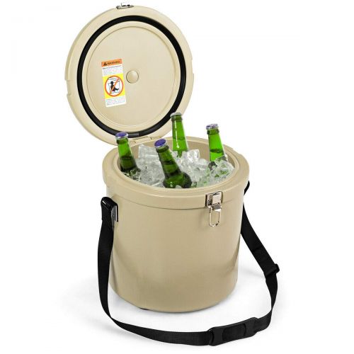 N-bright shop n-bright shop Ice Cooler Portable Chest Beverage Outdoor Beer Box Party Camping Food Drink 18 Cans 13 Quart Travel Picnic Khaki