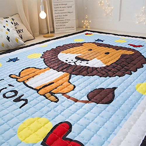  Mangadua Large Thicken Cotton Baby Playmat Educational Crawling Mat Nursery Rug Activity Gym (Magpies and Elephant)