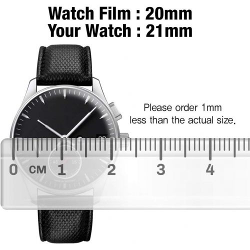  Smartwatch Screen Protector Film 20mm for Healing Shield AFP Flat Wrist Watch Analog Watch Glass Screen Protection Film (20mm) [3PACK]