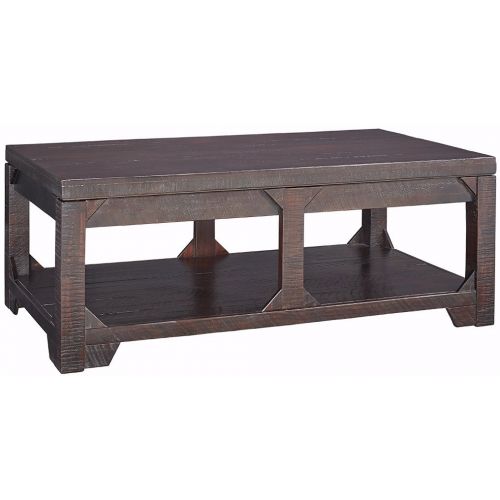  Signature Design by Ashley Ashley Furniture Signature Design - Rogness Coffee Table with Lift Top - Adjustable Occasional Table - Rustic Brown