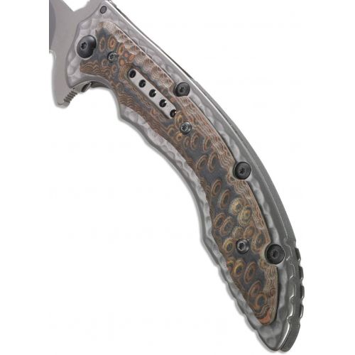 컬럼비아 Columbia River Knife & Tool CRKT Fossil Folding Pocket Knife: Stainless Steel Plain Edge EDC Folder with Frame Lock, Everyday Carry Folded Knife, with Satin Blade Finish 5470