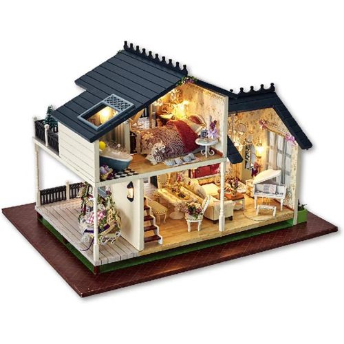 아카데미 Academyus Mini Building Blocks Wooden Light Music Miniature Dollhouse DIY 3D Assembly Toys