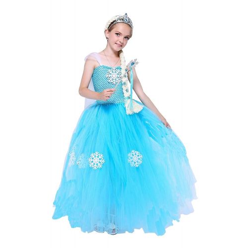  AQTOPS Princess Girl Dress Up Halloween Snow Queen Costume