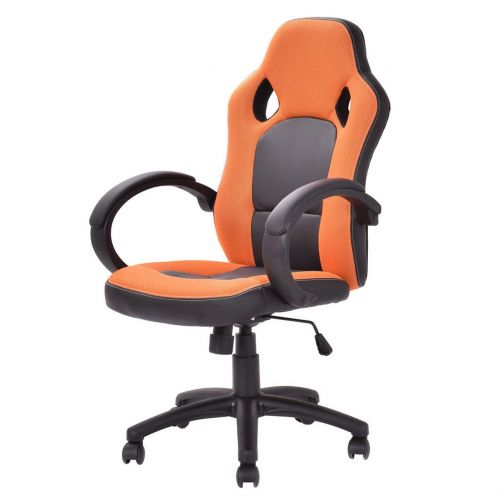  Koonlertk@Shop Modern Racing Style High Back Executive Office Desk Gaming Chair Comfortable Bucket Seat Swivel Desk Task PU Leather Upholstery Adjustable Height Posture Support #1711org