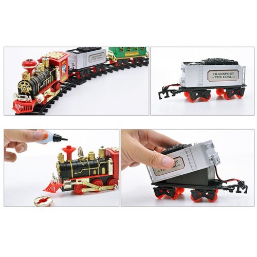  Swovo Remote Control Classic Bachmann Trains Set Simulation RC Train Set with Lights Sounds & Real Smoke Figurine Pack