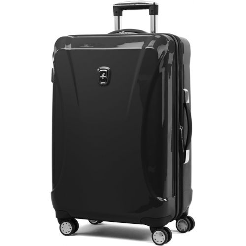  Atlantic Luggage Atlantic Ultra Lite Hardsides 24 Spinner Suitcase, jade black, Checked Medium